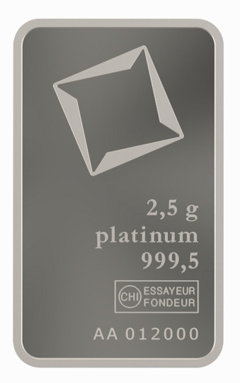 2,5 g Platinum 999 baar